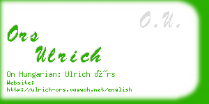 ors ulrich business card